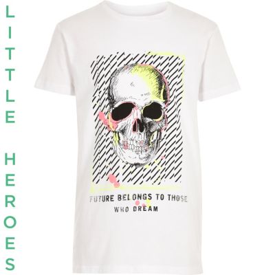 Boys white neon skull T-shirt